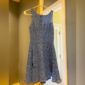 BB Dakota Light Blue High Neck Lace Sleeveless Mini Dress Size 2